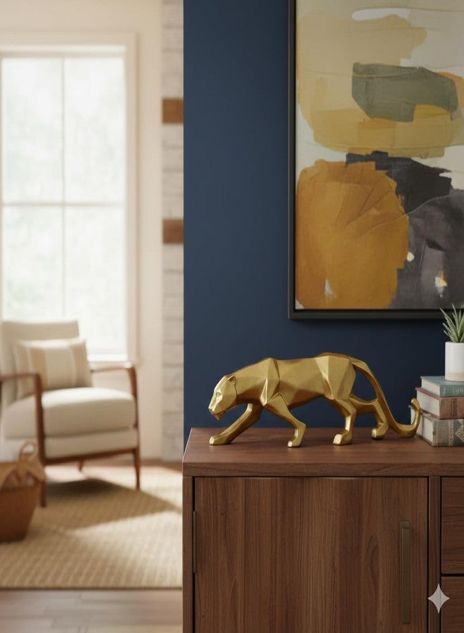 AABCO Polyresin Statue Panther, Golden, 10 inch, for Home & Office Decor, Gifting Showpiece (Gold) - Image 5